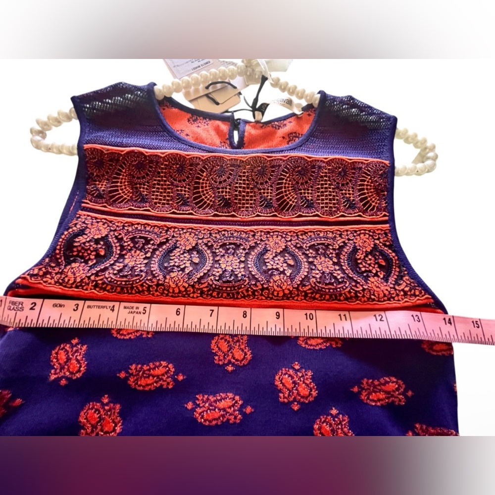 Robert Carvalli $1150. NWT Stunning Top Sz EU 38 Royal Blue & Burnt Orange - Picture 15 of 16